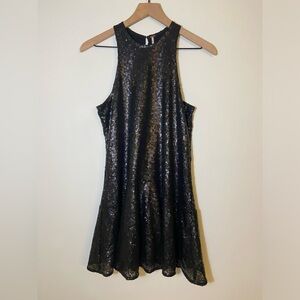Free People Sequined Little Black Tank Dress Size XS